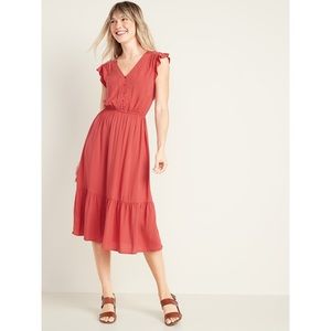 Old Navy Button Front Midi Prairie Dress